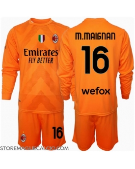 AC Milan Mike Maignan #16 Portiere Maglia Gara Trasferta Repliche 2024-25 Bambino Maniche Lunghe